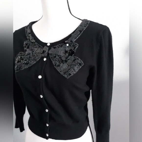 VTG Y2K XX1 Sequin Crop Cardigan - Picture 3 of 5